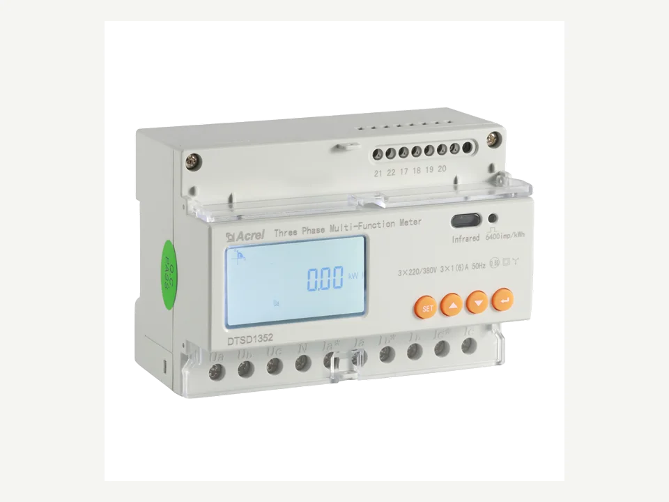 DTSD1352 三相電能表實物圖，已通過 ThinkLink EdgeBus 對接