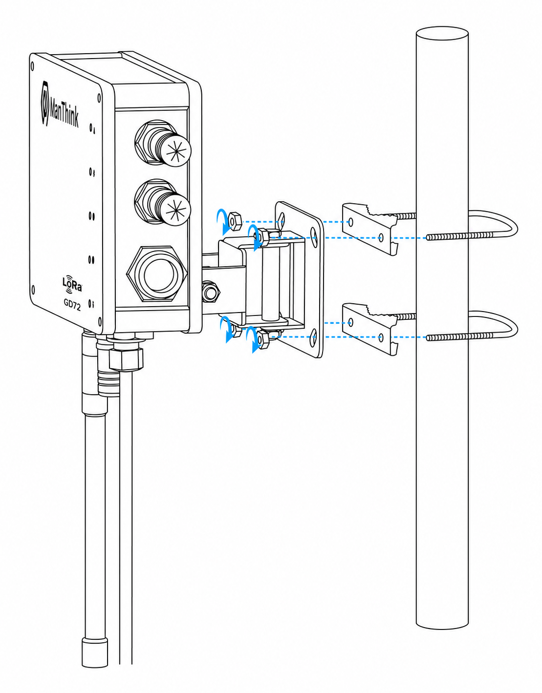 GD72 pole mounting