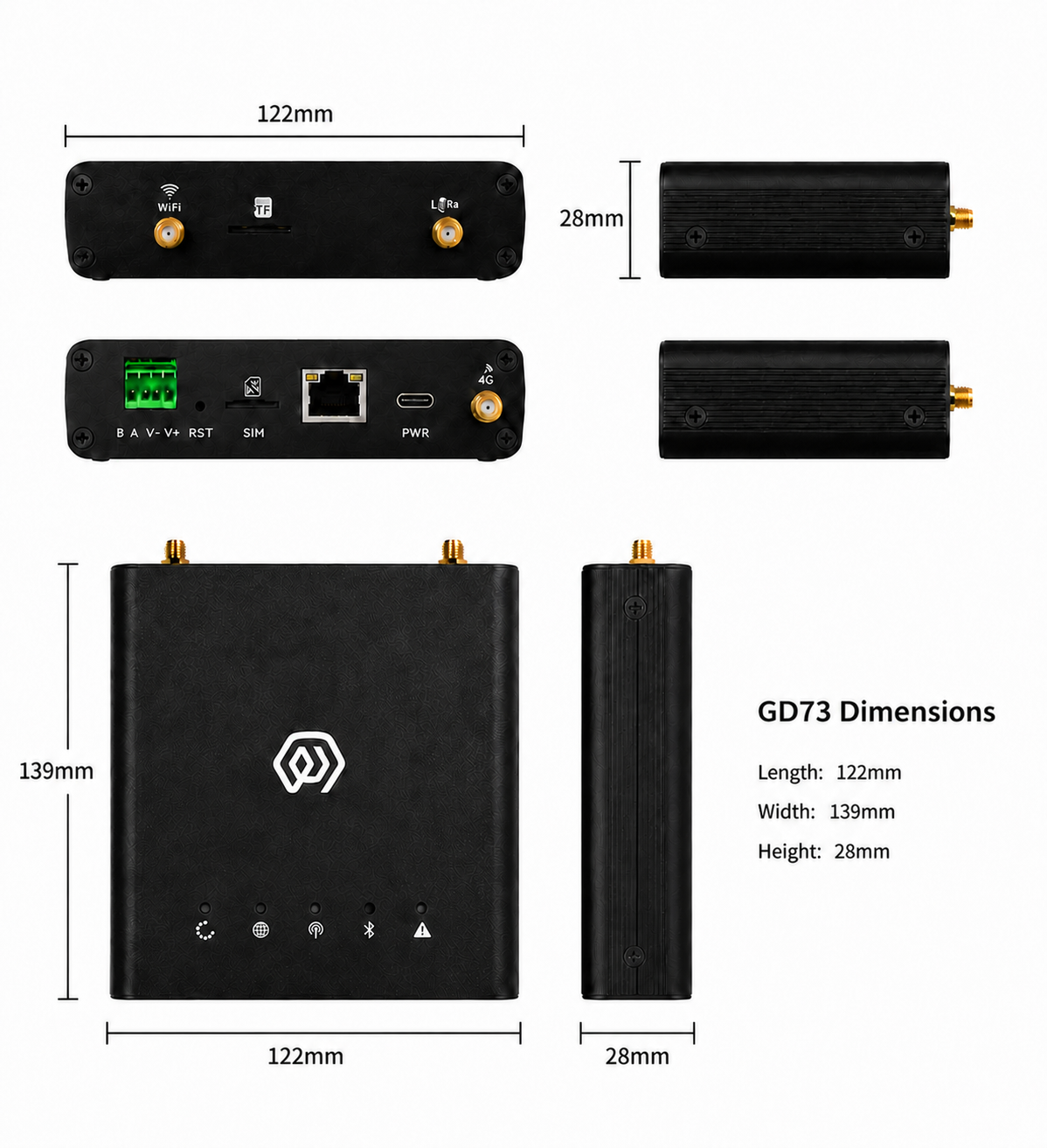 GD73 product dimensions