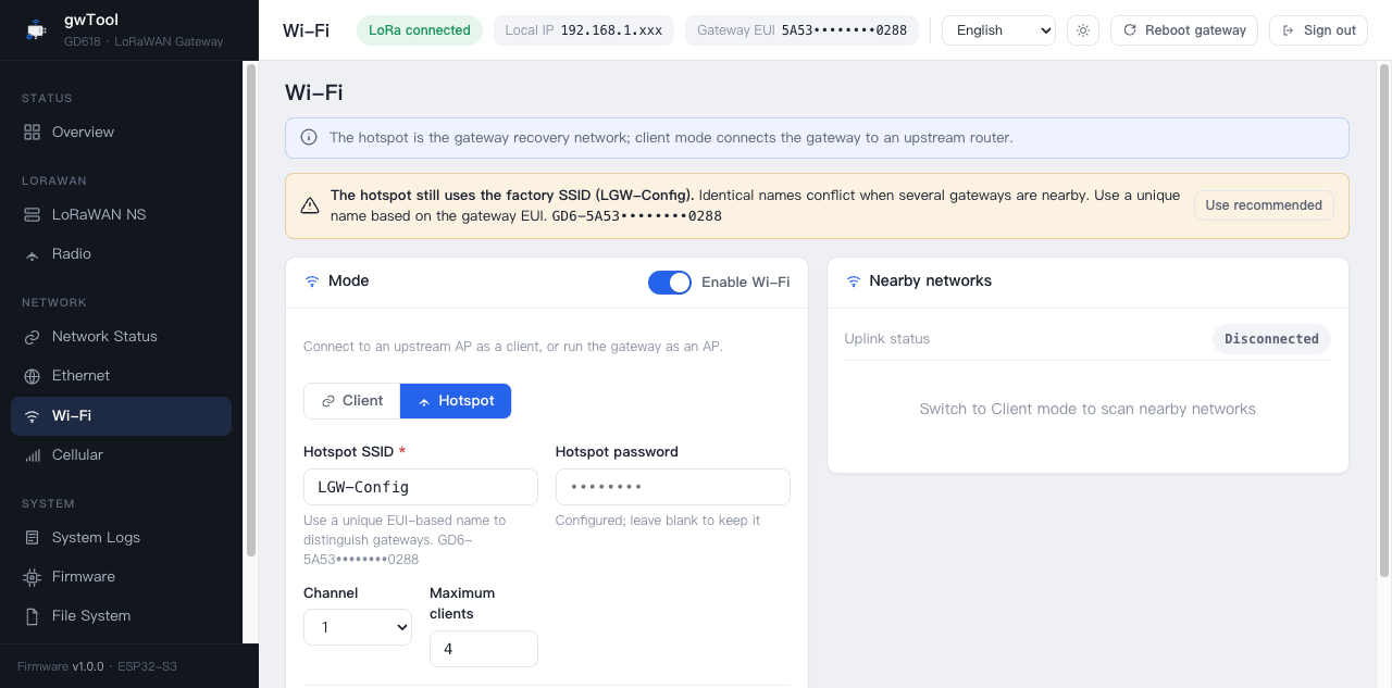GD6 English Wi-Fi-page example