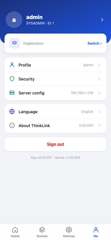 ThinkLink APP profile