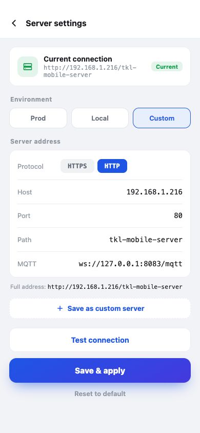 ThinkLink APP server settings