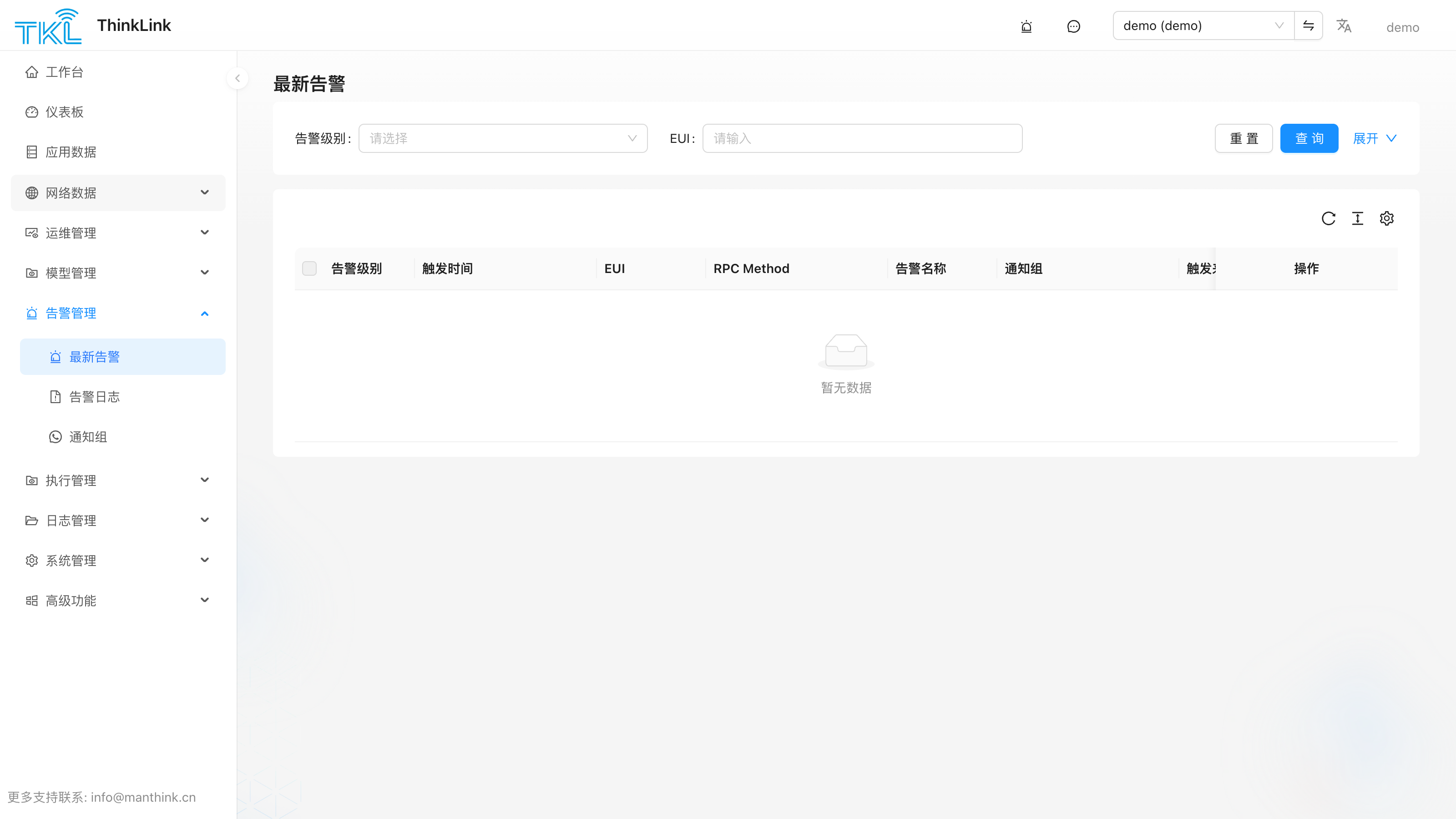 最新告警页面：当前活动告警