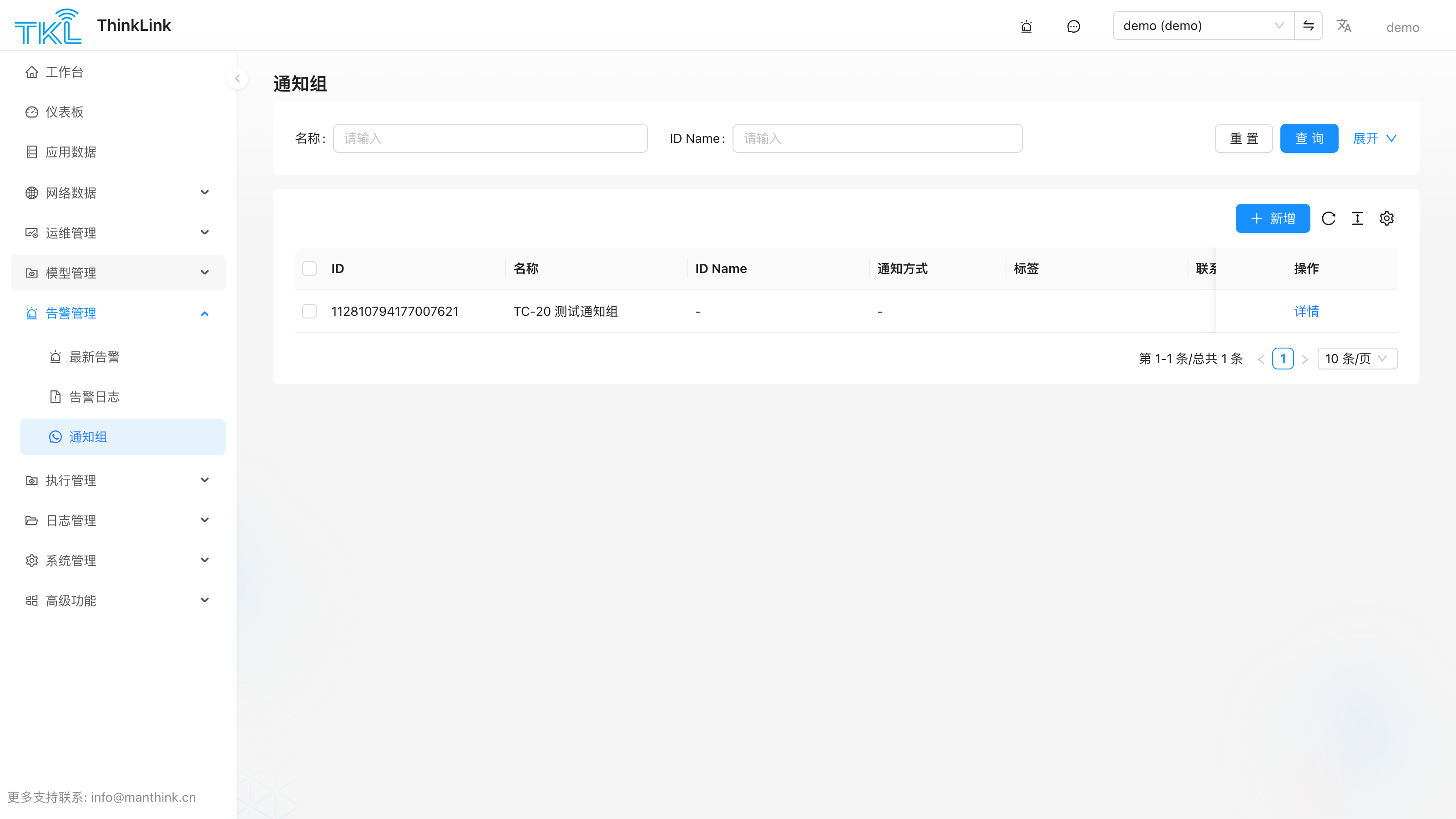 通知组页面